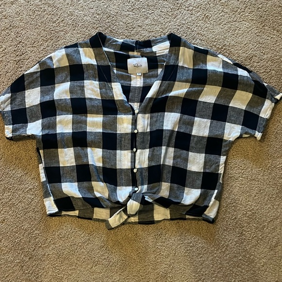 Rails black buffalo check crop top size small - Picture 1 of 3
